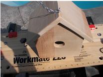 Attach birdhouse roof