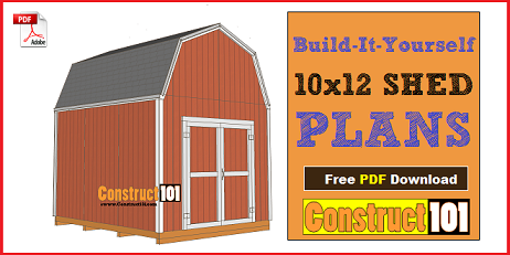 10x12 shed plans, gambrel , barn style shed.