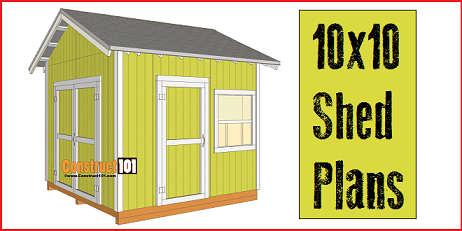 10x10 shed plans includes a free PDF download.
